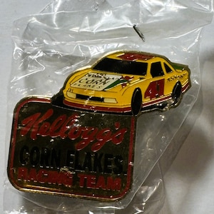 Vintage 1990s Kellogg&#39;s Racing Team Pin, Terry Labonte NASCAR Era Pinback, NOS!