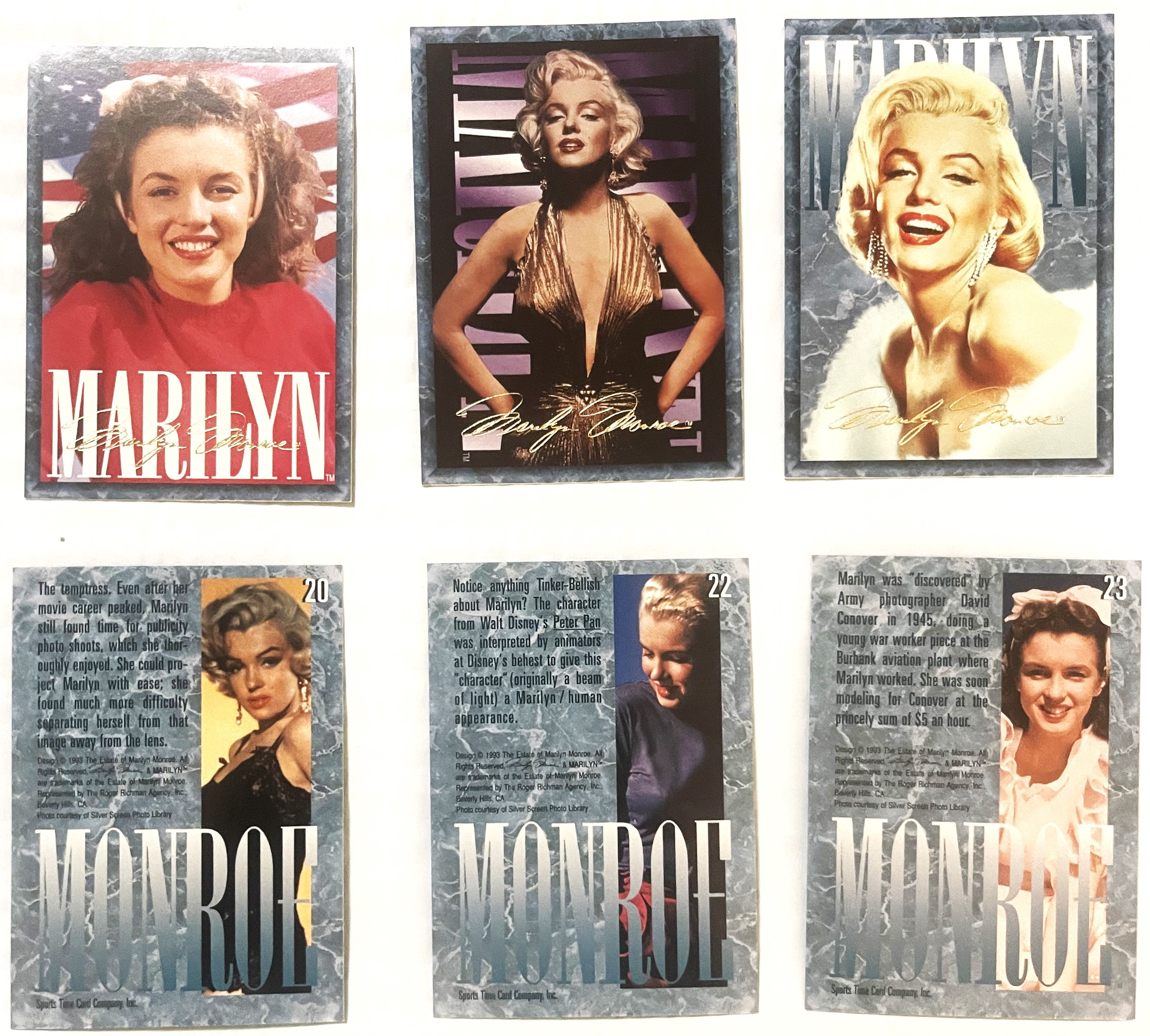 Vintage 1993 Marilyn Monroe Collectible Card Set - Sports Time Inc
