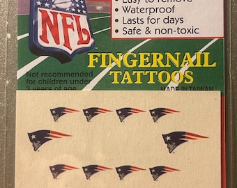 Vintage 1997 NFL Fingernail Tattoos New England Patriots, It's Football Season!!!
