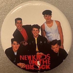 Vintage 1980s New Kids on the Block Band Picture Pin, Boston, MA, NKOTB, Tshirt