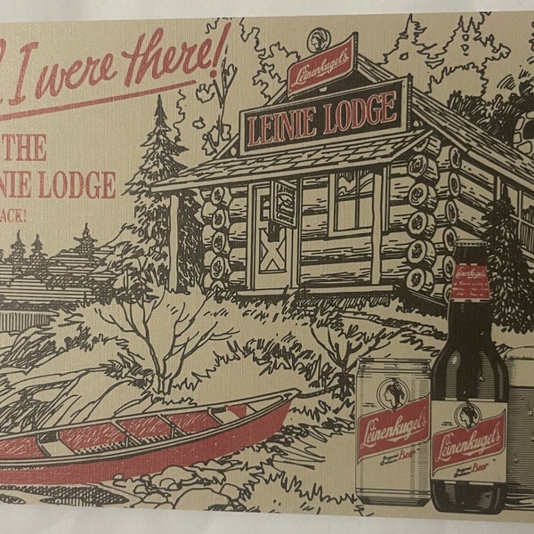 Vintage Leinenkugel's Beer, Leinie Lodge Membership Postcard Chippewa Falls, WI