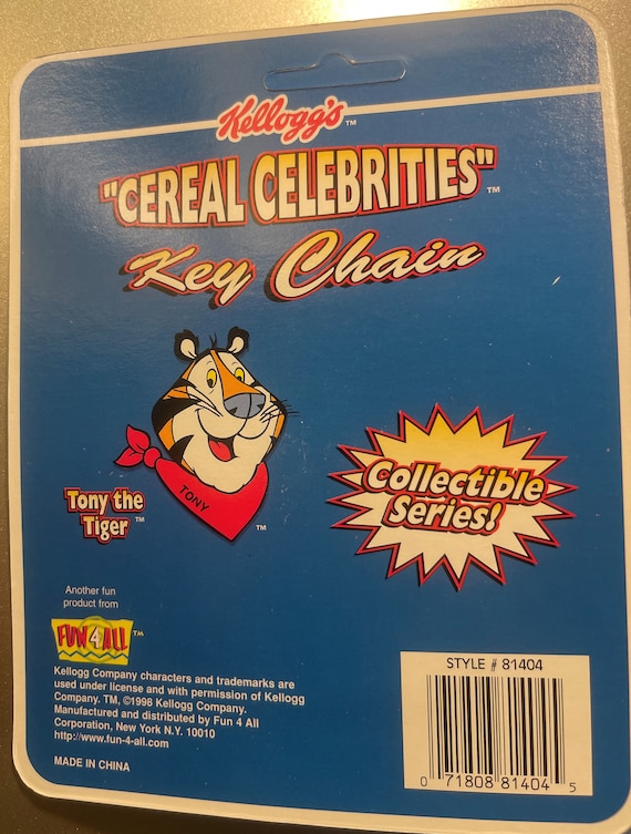 Vintage 1990s Tony the Tiger Cereal Celebrities Keychain Kellogg's