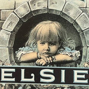 Antique Vintage Elsie Cigar Label 1900s - 1920s, Cute Victorian Child!