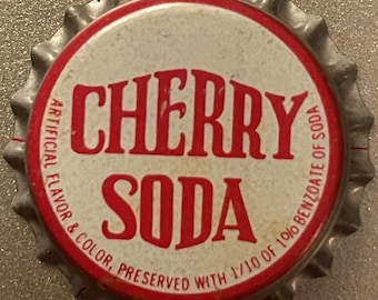 Vintage NOS 1930s–1940s Cherry Soda Cork Bottle Cap