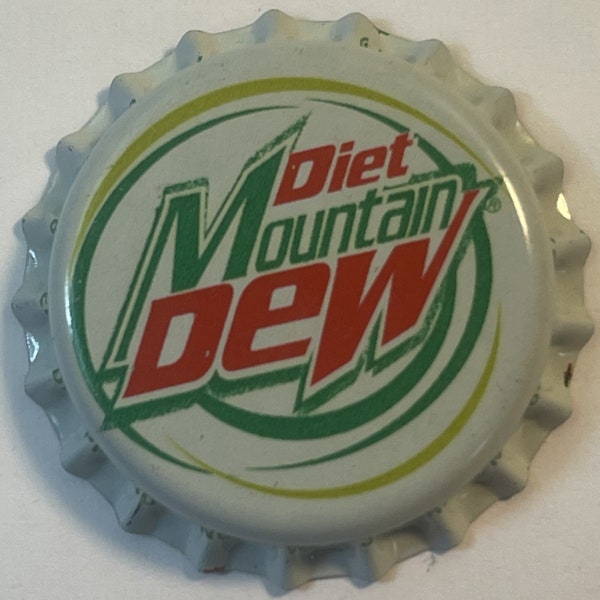 Vintage 1980er Jahre First Release Diet Mountain Dew Kronkorken, So Cool!
