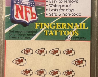 Vintage 1997 NFL Fingernail Tattoos Kansas City Chiefs, It's Football Season!!!