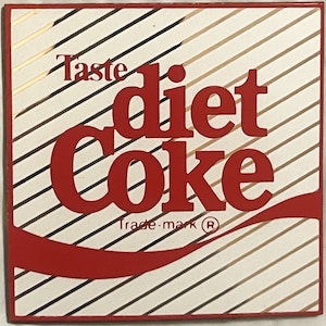 Vintage 1980s Diet Coke Coca Cola Beverage Refrigerator Magnet, Unique Americana