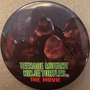 Vintage 1990 Teenage Mutant Ninja Turtles Movie Pin, Group Shot Splinter, TMNT