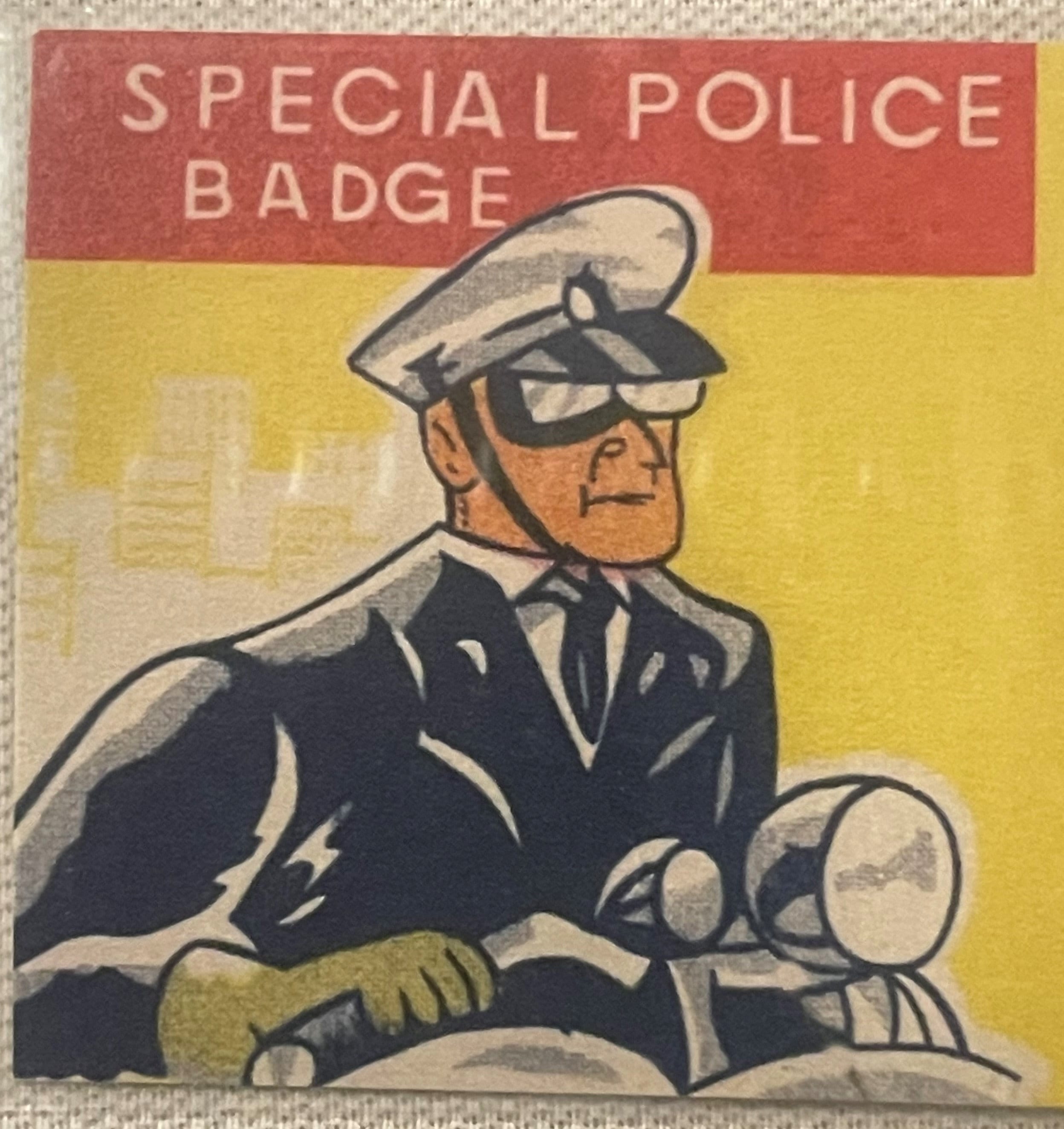 Vintage 1960s-1970s Plorham Park NJ Police Tin Litho Special