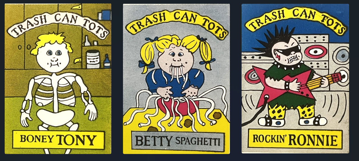 Vintage 1980s Trash Can Tots Stickers Madballs and Garbage Pail