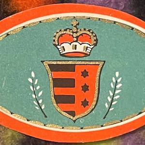 Rare 1920s - 1930s Antique Vintage Royal Crown Cherry French Wine Label