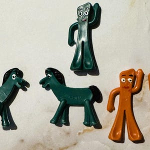 Vintage 1970s - 1980s Gumby and Pokey Figurines, Highly Collectible!