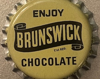 Vintage NOS Brunswick Chocolate Soda Bottle Cap • Maine Soda • 1960s