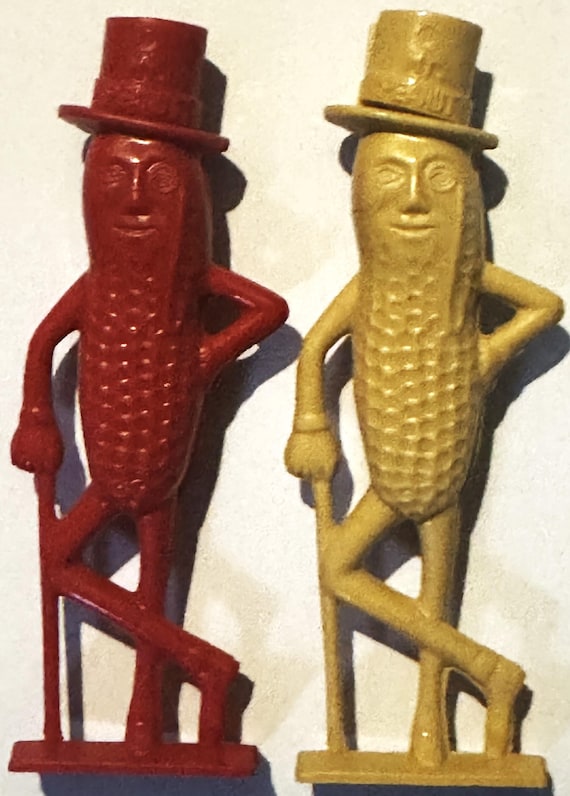Vintage Planters Mr. Peanut Figural Whistles Pair Advertising