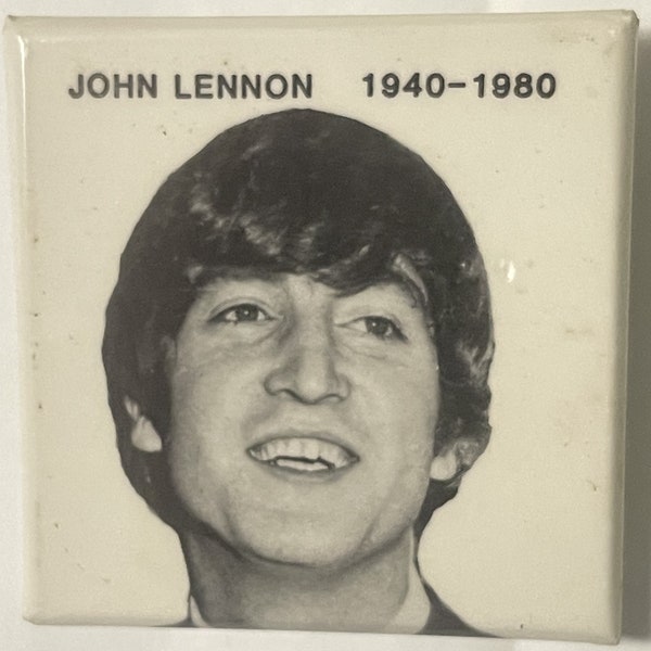 Vintage 1980s John Lennon Commemorative Pin, NYC, Beatles
