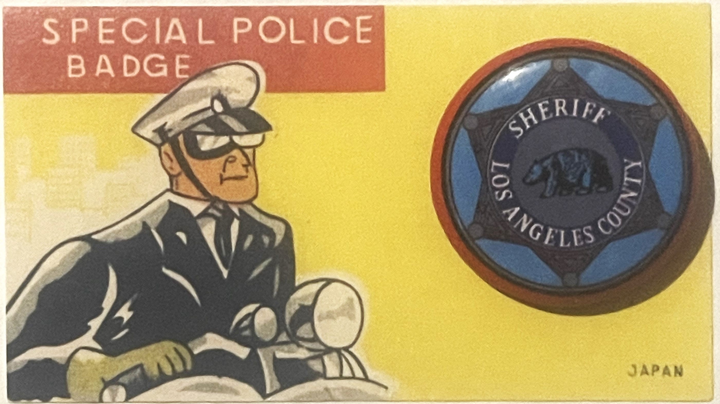 Vintage 1950s Los Angeles Special Police Badge Tin Litho Pin