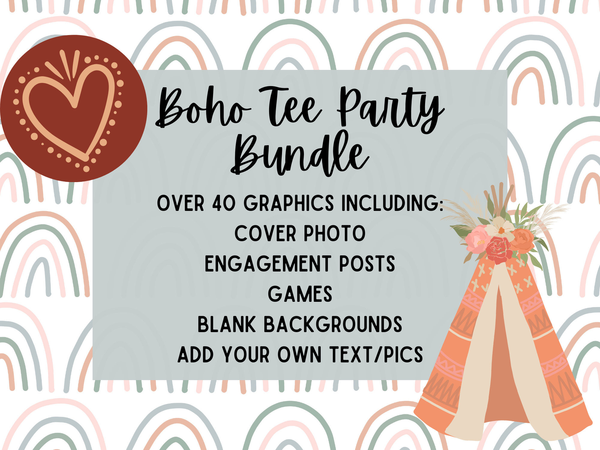 Boho Tee Party Graphics Bundle Tshirt 