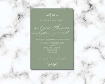 Sage Green Customizable Wedding Invite | Event Invite | Design Template