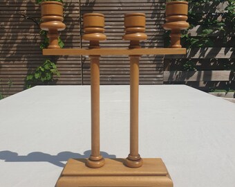Vintage wooden candle holder