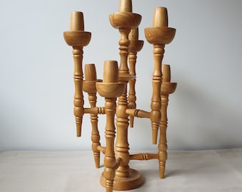 Vintage wooden candle holder