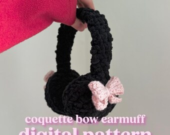 Anleitung für einen gehäkelten Coquette Bow Earmuff - Anfänger (PDF-Häkelanleitung)