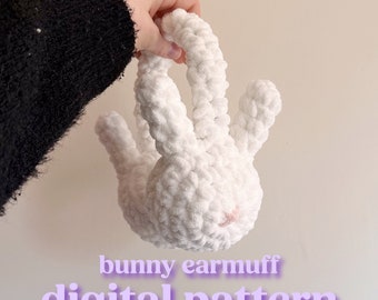 Crochet Bunny Earmuff PDF Pattern | Digital Pattern | Beginner Crochet