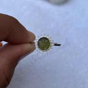 Raw Moldavite Sterling Silver Ring: Czech Meteorite Gemstone