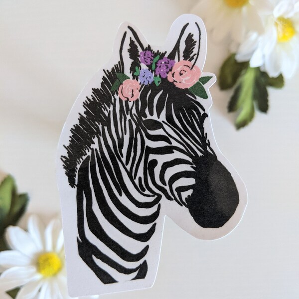 Floral Zebra Sticker