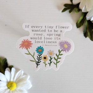 St. Therese of Lisieux Flower Quote Sticker