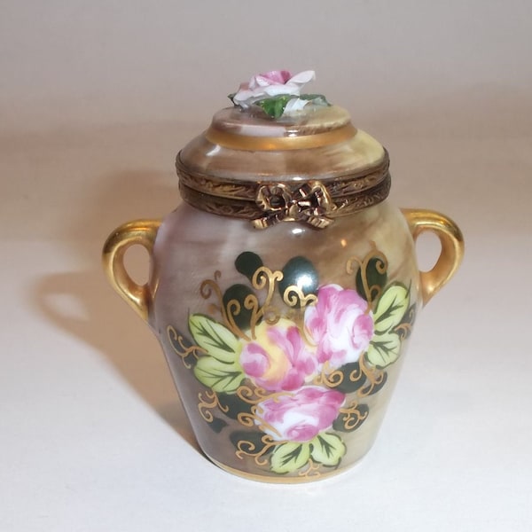 Vintage Limoges Trinket-Pot Shaped Box In Ronsard Style