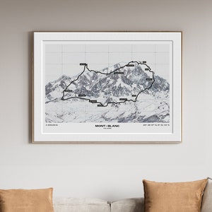 Poster del Monte Bianco – Illustrazione decorativa di escursionismo e alpinismo