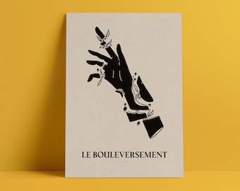 Silkscreen The Upheaval – Hand and leaf illustration