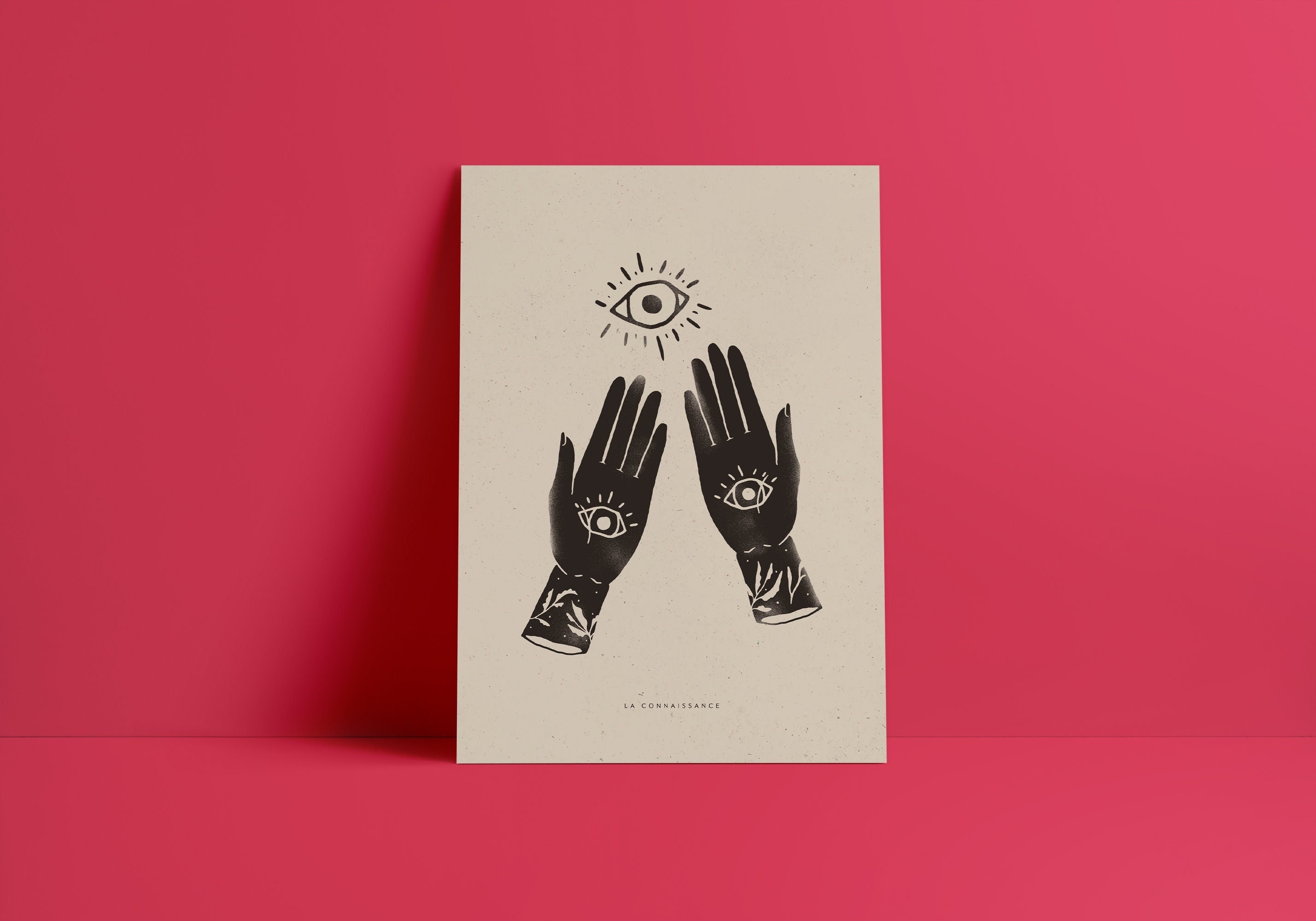 Affiche A5/A4/A3 - Illustration La Connaissance/Poster 3E Oeil Savoir Lucidité