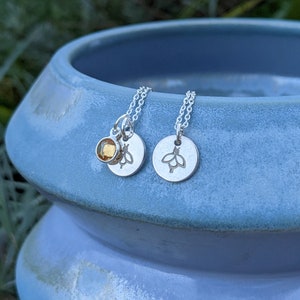Bee Necklace made from 925 Recycled Sterling Silver optional citrine gemstone bumble bee dainty jewellery