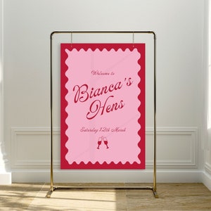 Modern Welcome Sign Hens Party, Colourful Bachelorette Welcome Sign Template, Bachelorette Weekend, Bridal Shower, Canva, Digital Editable