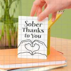 Sober Thanks to You Sponsor Appreciation Digital Download AA Gift for Recovery Mentor Sobriety Birthday Card Alcoholics Anonymous
