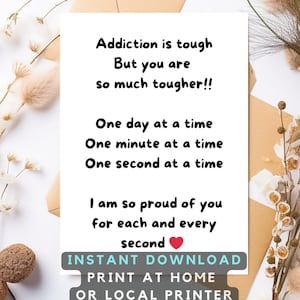 Encouraging Card For Someone In Recovery- Digital Download - Teetotaler Sobriety Encouraging Design For Sober Birthday / Anniversary