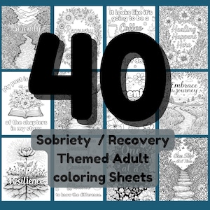 40 Sobriety & Recovery Coloring Pages | Recovery-Inspired Adult Coloring Sheets | Printable PDF Download, Alcoholics Anonymous coloring page