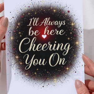 I’ll Always Be Here Cheering You On" Digital Card – Printable Encouragement Keepsake, Instant Download Support Card for Sober AA  Milestones