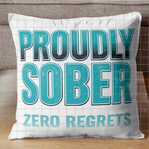 Proudly Sober Zero Regrets Digital Download AA Recovery Milestone Sobriety Gift for Encouraging Sober Birthday Printable Motivational Quote