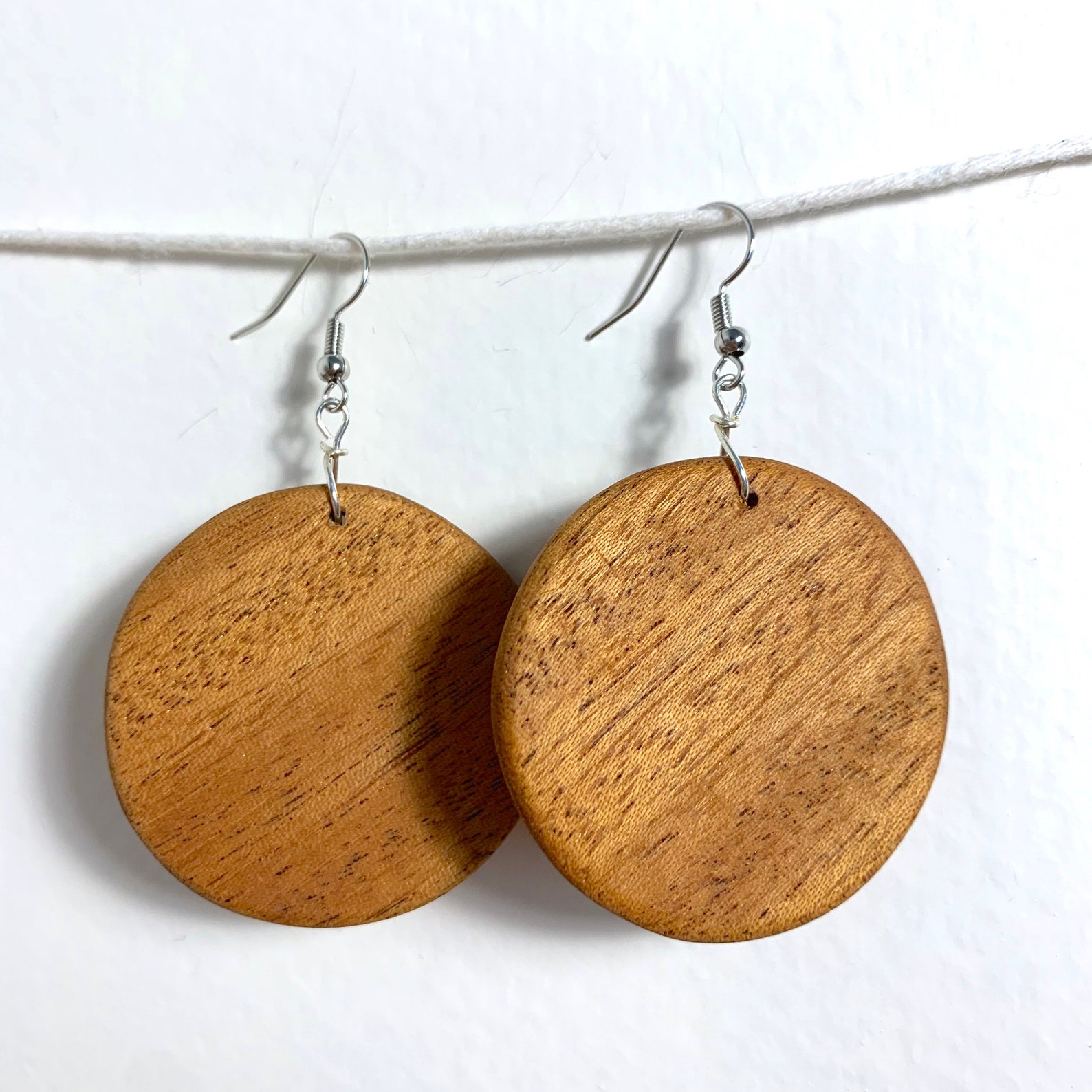 Pendientes de madera de círculo único / Pendientes de madera Etsy