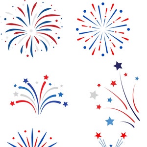 Feux d'artifice 4 juillet svg, feu d'artifice Etats-Unis Amérique SVG, svg de feu d'artifice, jour de l'indépendance, svg patriotique, circuit, téléchargement numérique