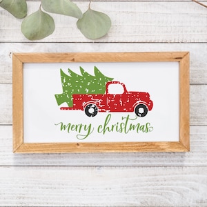 Red truck/distressed truck/ Christmas red truck SVG