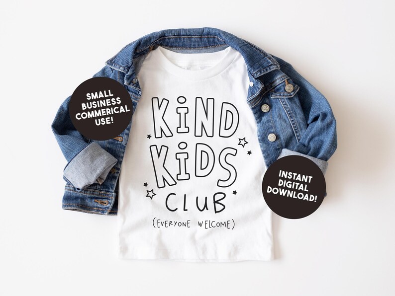Kind Kids Club SVG: Positive Anti Bullying Shirt Design (Digital Download) image 3