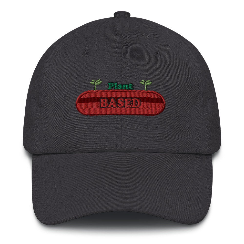 Plant BASED (Red Pill) - Vegan Themed Embroidered Dad hat