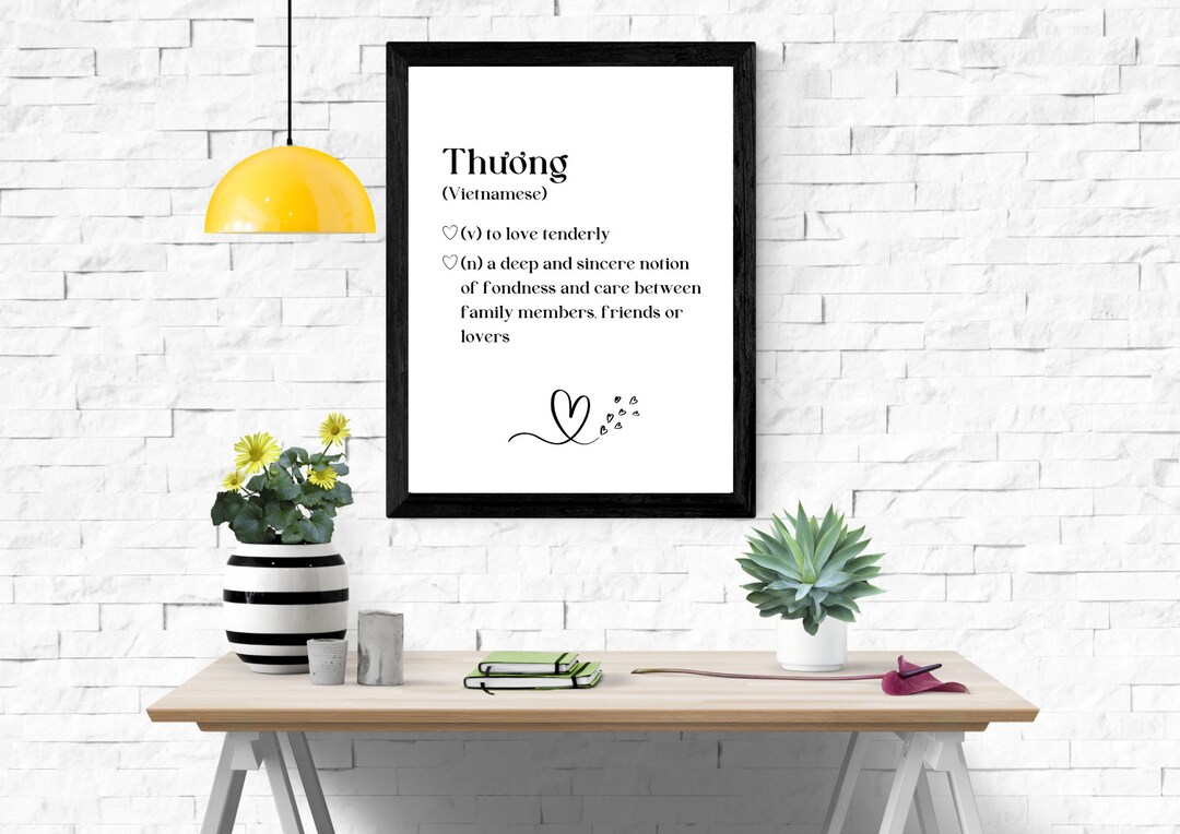 Thuong Definition Print Word Definition Poster Print Word Etsy