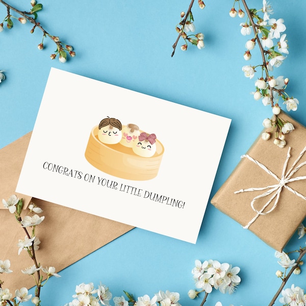 Funny Pregnancy Card, Congratulations on Your Little Dumpling, Baby Shower Greeting Card, Funny Expecting Card, Baby on The Way, New Baby