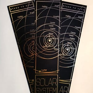 Solar System - Gold Foil Bookmark