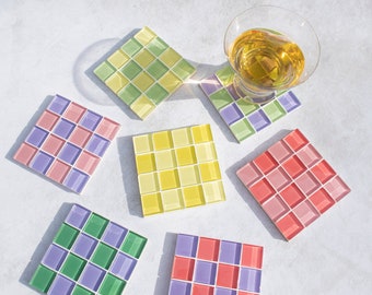 Glass Tile Coaster | Handmade Drink Coaster | Square Coaster | Housewarming Gift | Gift for Her | Gift for Him | Birthday Gifts