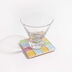 Glass Tile Coaster Handmade Drink Coaster Square Coaster Housewarming Gift Gift for Her Thanksgiving Gifts Christmas Gifts image 2